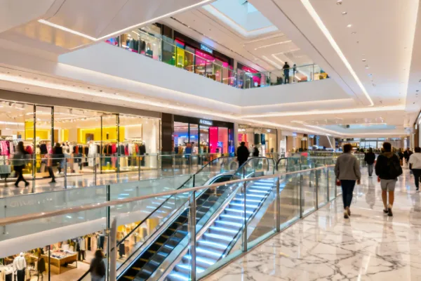 Otis Sight glass escalators in retail shopping center